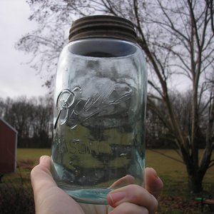 Ball Mason jar Blue Glass  Triple L 1896-1910